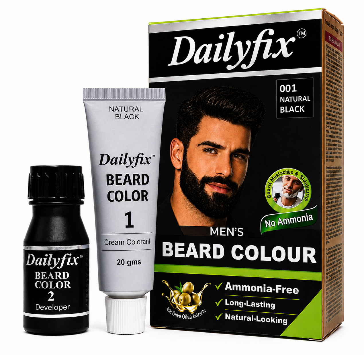 Dailyfix 001 Natural Black Beard Colour for Men